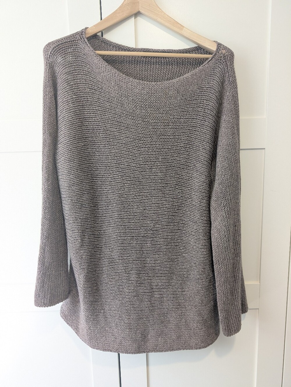 Peruvian Connection 100% Pima Cotton Loose Knit Boat Neck Sweater Dusty Rose -L-